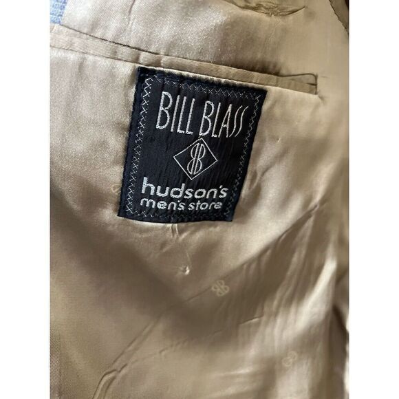 Vintage Bill Blass Blazer Plaid Suit Coat Hudsons Size 42R Jacket Gray Glencheck - Picture 7 of 13